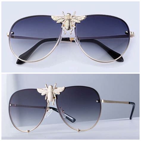 gucci glasses with bee in the middle|gucci aviator sunglasses.